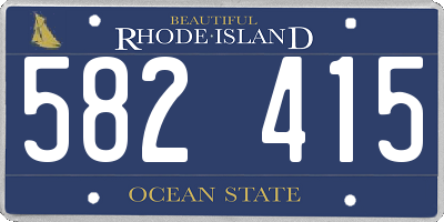 RI license plate 582415