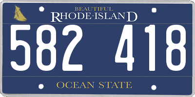 RI license plate 582418