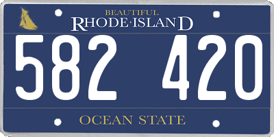 RI license plate 582420