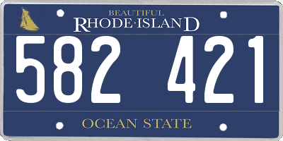 RI license plate 582421