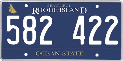 RI license plate 582422