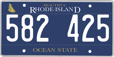 RI license plate 582425