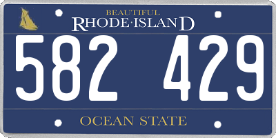 RI license plate 582429