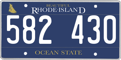 RI license plate 582430