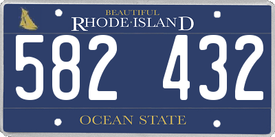 RI license plate 582432
