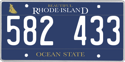 RI license plate 582433