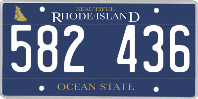 RI license plate 582436