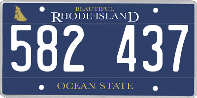 RI license plate 582437