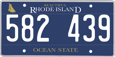 RI license plate 582439