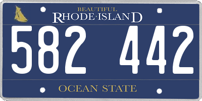 RI license plate 582442