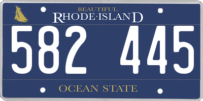 RI license plate 582445