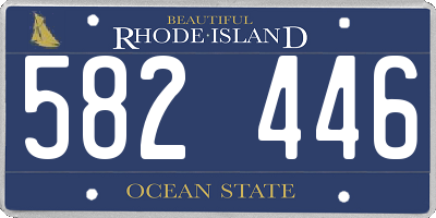 RI license plate 582446