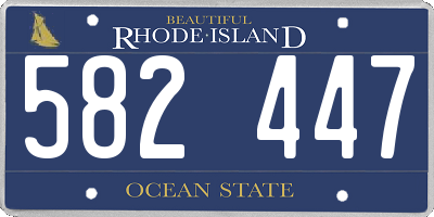 RI license plate 582447