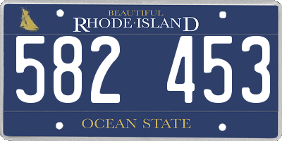 RI license plate 582453