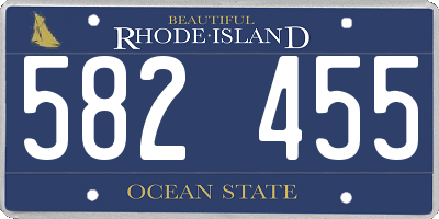 RI license plate 582455