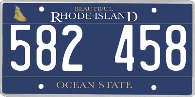 RI license plate 582458