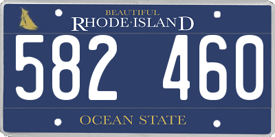 RI license plate 582460