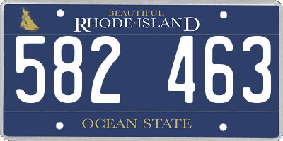 RI license plate 582463