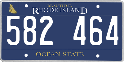 RI license plate 582464