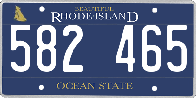 RI license plate 582465