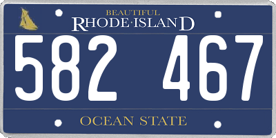 RI license plate 582467
