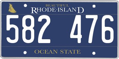 RI license plate 582476