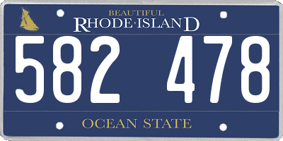 RI license plate 582478
