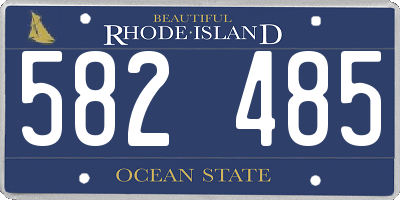 RI license plate 582485