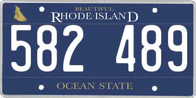 RI license plate 582489