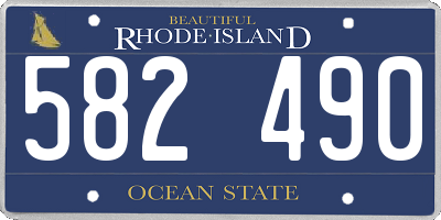 RI license plate 582490