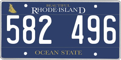 RI license plate 582496