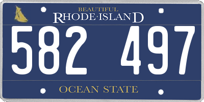 RI license plate 582497