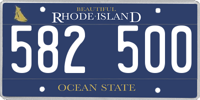 RI license plate 582500