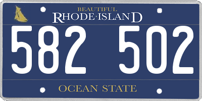 RI license plate 582502