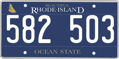 RI license plate 582503