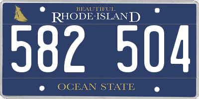 RI license plate 582504