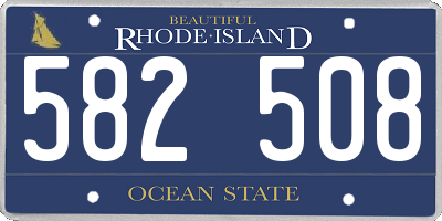 RI license plate 582508