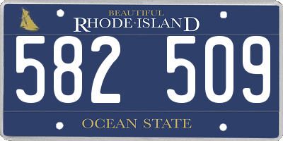 RI license plate 582509