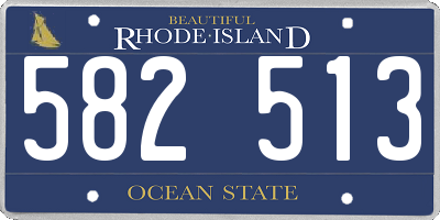 RI license plate 582513