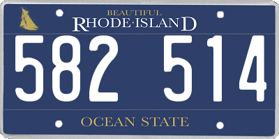 RI license plate 582514