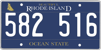 RI license plate 582516