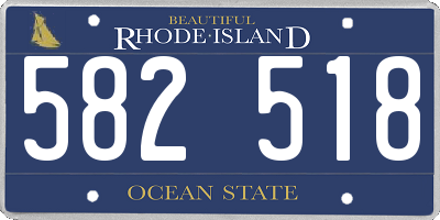 RI license plate 582518