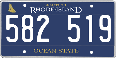 RI license plate 582519