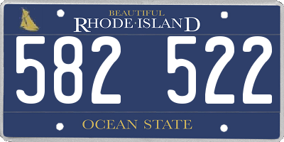 RI license plate 582522