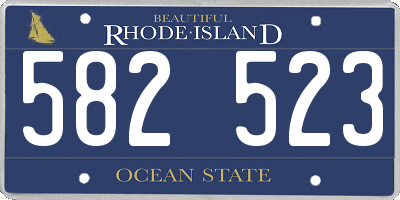 RI license plate 582523