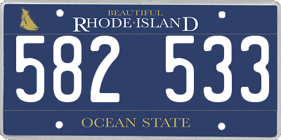 RI license plate 582533