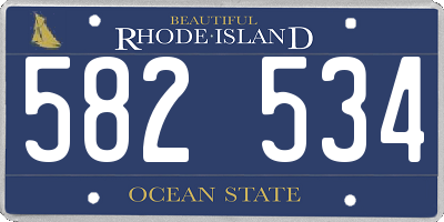 RI license plate 582534