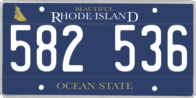 RI license plate 582536
