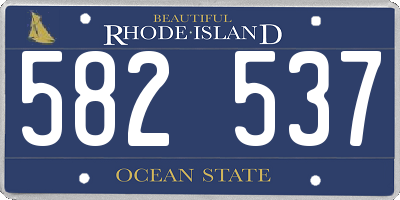 RI license plate 582537