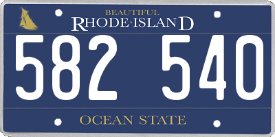 RI license plate 582540